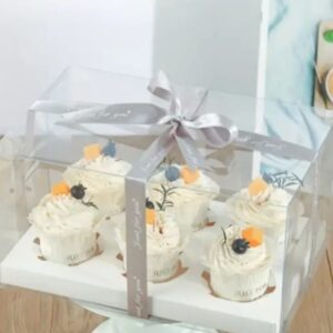 6 Clear Cup Cake Box